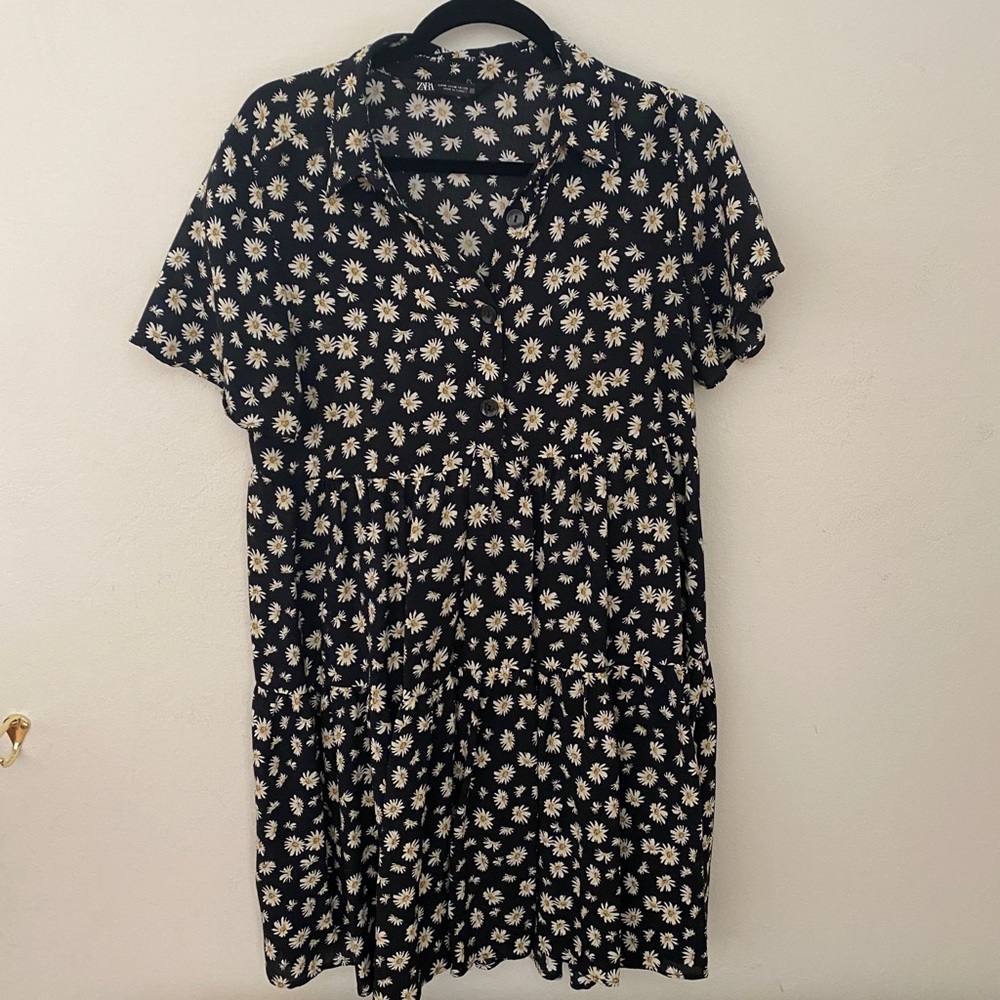 Zara tiered mini dress - daisy print